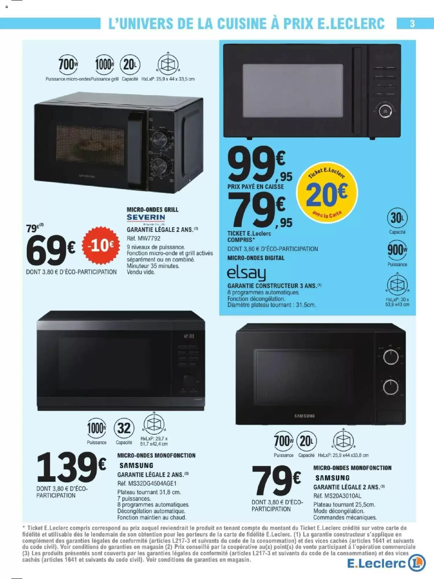 Catalogue E.Leclerc micro-ondes et cuisine page 3