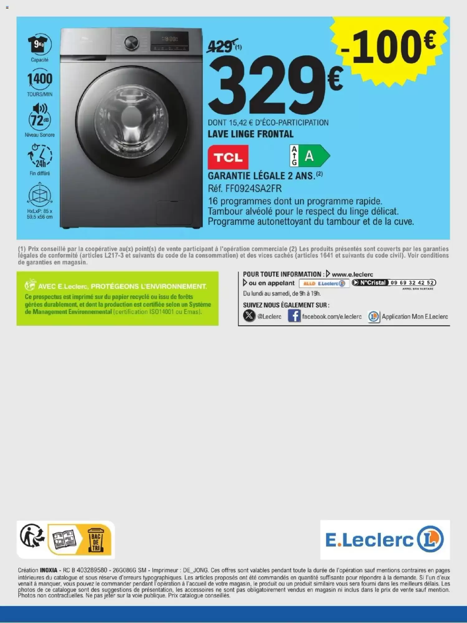Catalogue E.Leclerc gros électroménager page 8