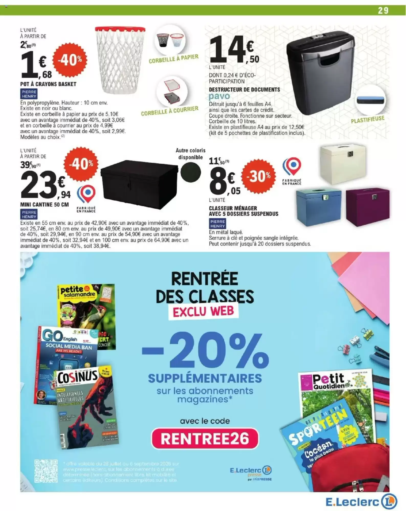 Catalogue E.Leclerc du 28 juillet au 29 août 2026 – page 29