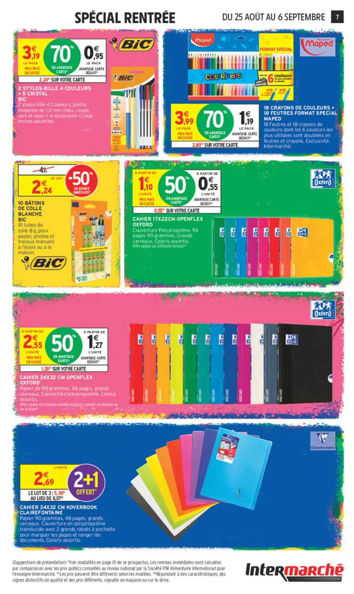 Papeterie de rentrée dans le catalogue Intermarché