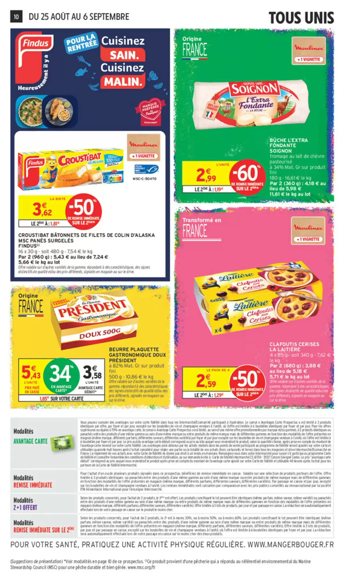 Surgelés produits laitiers et conditions promotionnelles Intermarché