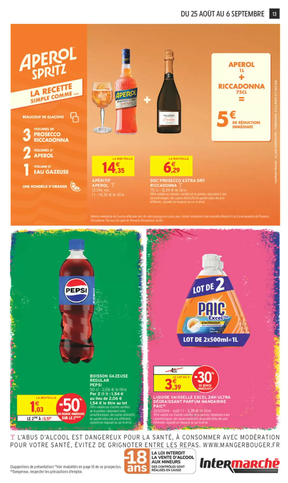 Boissons et entretien dans le catalogue Intermarché