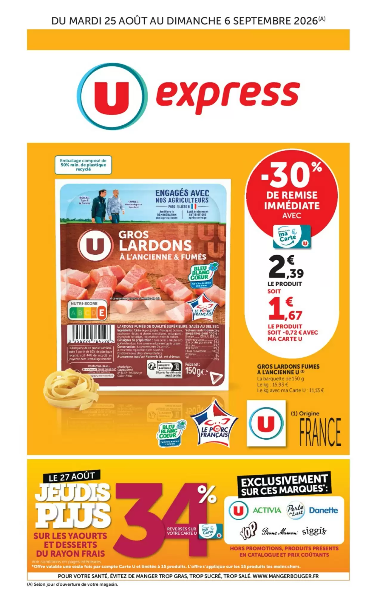 Couverture du catalogue U Express du 25 août au 6 septembre 2026