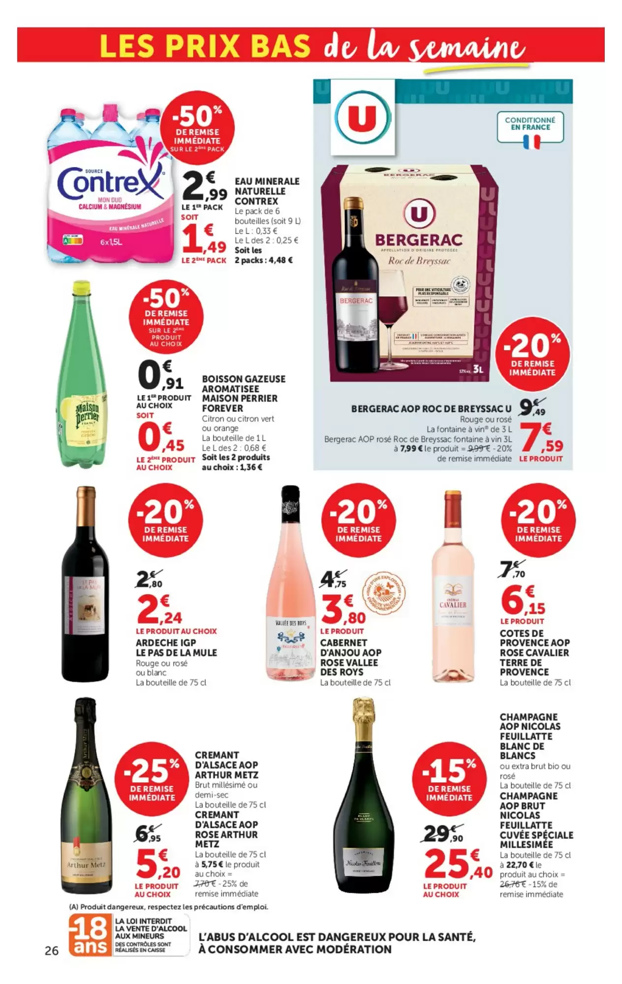 Suite des boissons et références U Express