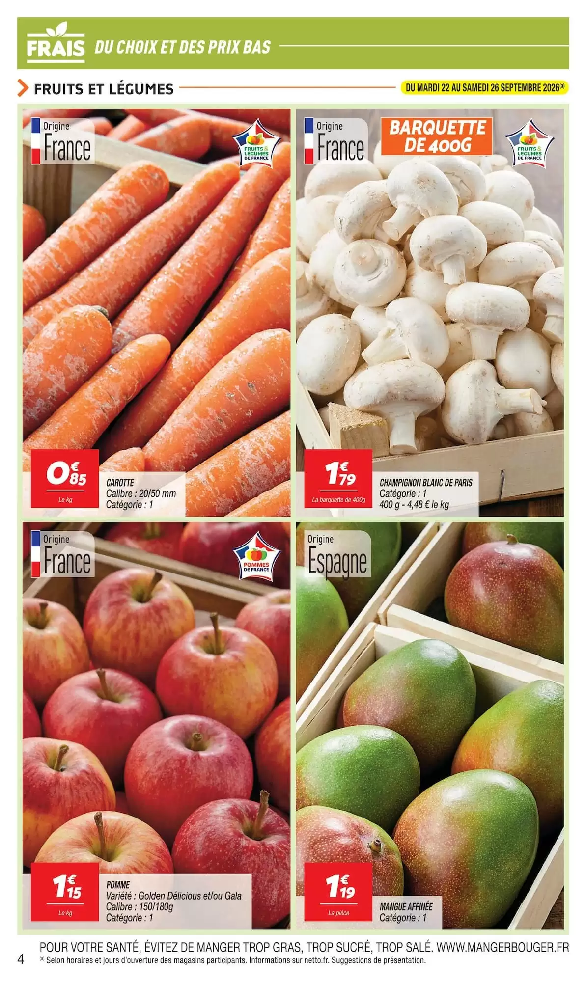 Catalogue Netto du 22 au 28 septembre 2026, page 4 sur 24
