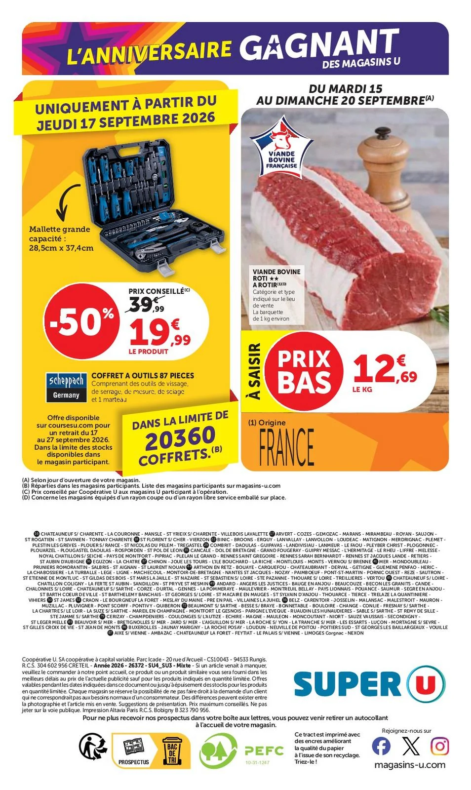 Catalogue Super U du 15 au 27 septembre 2026, page 52 sur 52